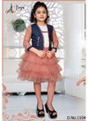 Peach Colour Arya Kriti Party Wear Soft Net frock Collection 1104